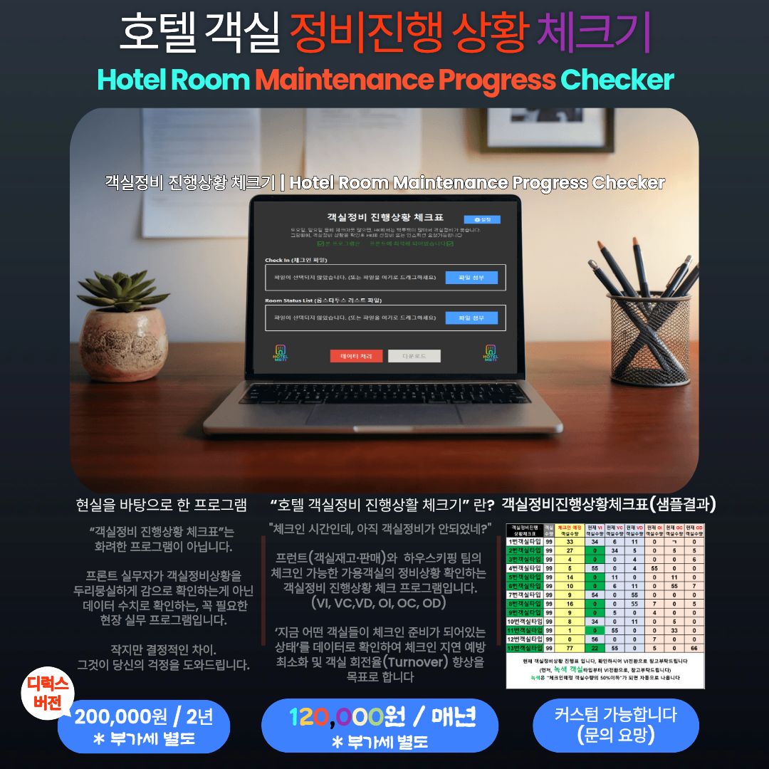 “호텔 객실정비 상황 체크기”란?