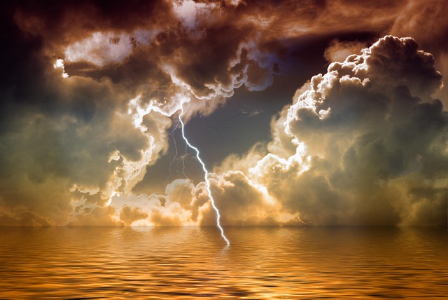 Cloudy sky over city landscape