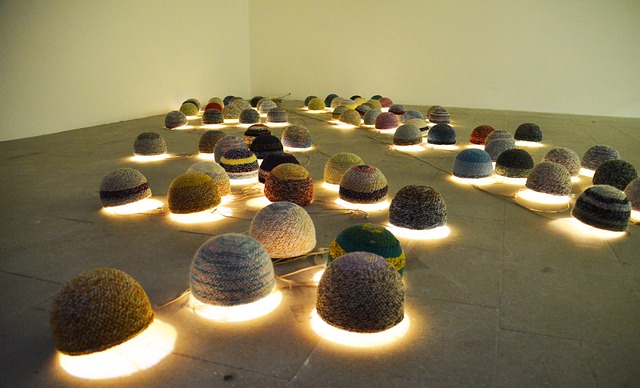 Visitors at outdoor installations during Icheon Biennale