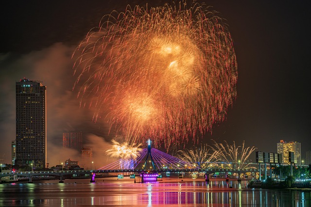 A riverside learning festival setup in Busan